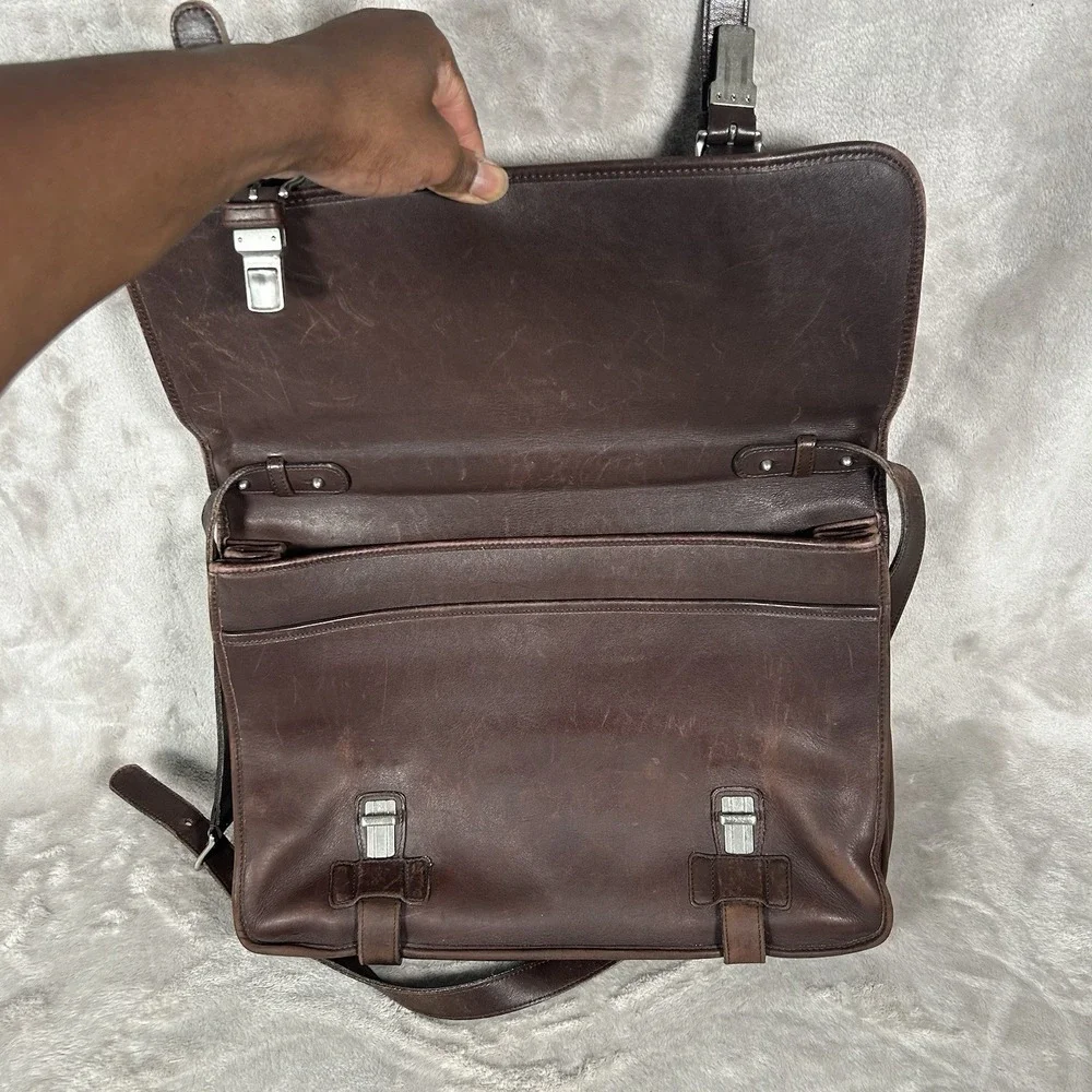Vintage Coach Madison 5325 Briefcase Bag Messenger Brown Leather Made USA 2003